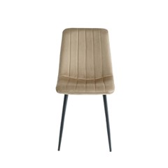 Khaki Dining Chair With Black Metal Legs
