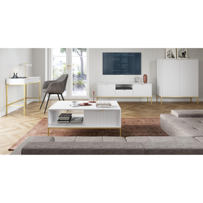 Coffee Table With Drawer – White