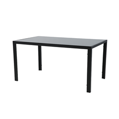 Set Dining Black Table Tempered Glass + 6 Chairs