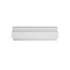 TV Unit 2 Shelves – White Alpin & White Gloss