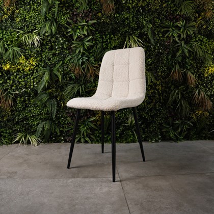 Dining Chair Boucle - White