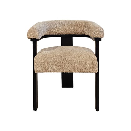 Dining Chair Taupe Boucle Fabric