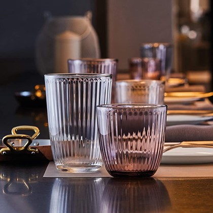 Line Water Glass Lilac Rose Single