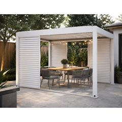 Pergola Louver Fence – Adjustable White