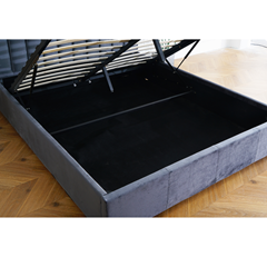 Bed Frame Upholstered 160x200 cm Dark Grey