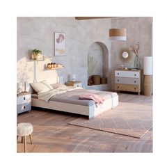 Bed 160x200 cm – Kronberg/Waterford Oak & Matt White