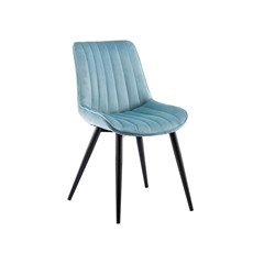 Velvet Covered Seat with Black Metal Legs