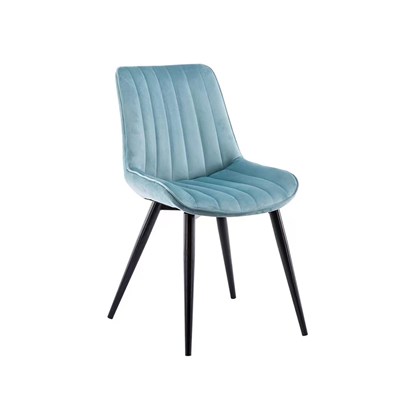 Velvet Covered Seat with Black Metal Legs