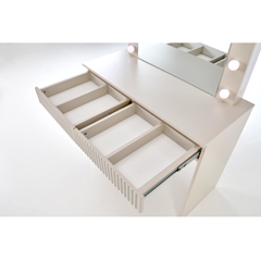 Cashmere Vanity Table with LED Mirror - 2 Drawers