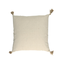 Cushion with Pompons – Beige & White