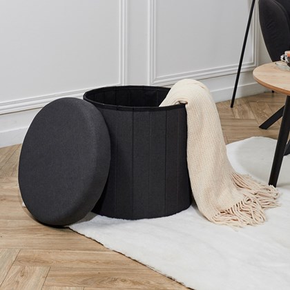 Foot Stool Foldable Black Box Pouf