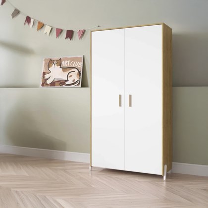 2 Door Wardrobe Brown & White
