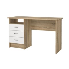 White Function Plus Desk with 3 Drawers