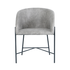 Dining Chair - Light Grey Microfiber