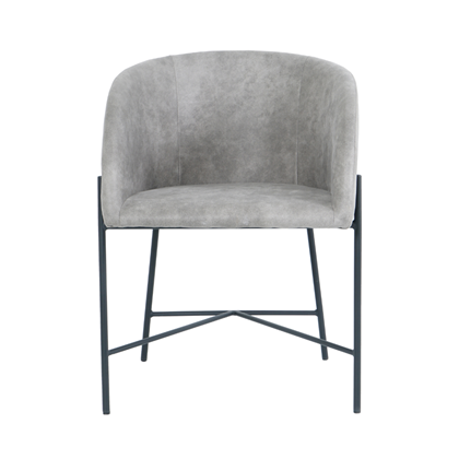 Dining Chair - Light Grey Microfiber