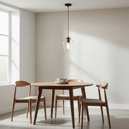 Pendant Lamp – Iron & Glass Black