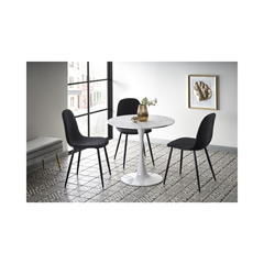 Denver Table – White Marble & White Legs