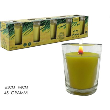 Candles Pack Of 5 in Glass - Lemongrass