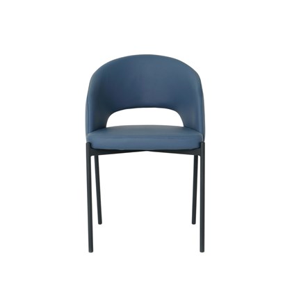 Dining Chair Blue PU with Black Legs