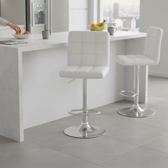 White Barstool Base Chrome Finish