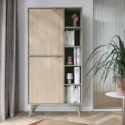 Bookshelf Cabinet – Herringbone Scandi & Eucalyptus