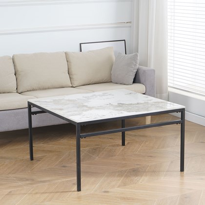 Coffee Table Ceramic White Brown