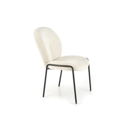 Upholstered Dining Chair - Cream & Black
