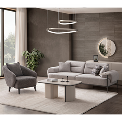 Sofa 3 Seater Monaco Fabric Grey Colour