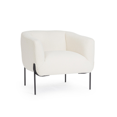 Claudine White Boucle Armchair