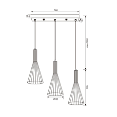 Chandler Decorative cage  Black 3XE27