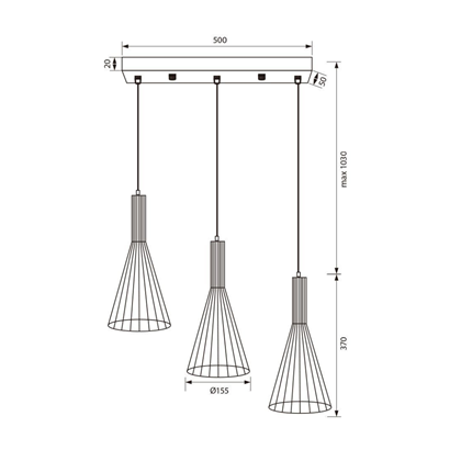 Chandler Decorative cage  Black 3XE27