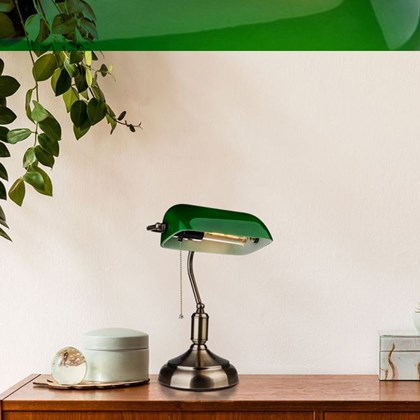 Table Lamp - Bankers - Green - E27