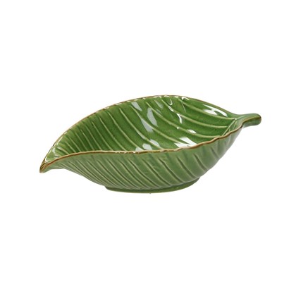 Bowl Leaf Shaped 20 x 12 cm Zaira Stoneware Green