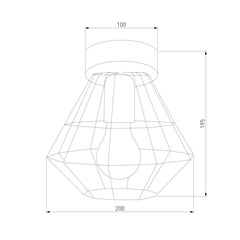 Ceiling Lamp Diamond  - Black