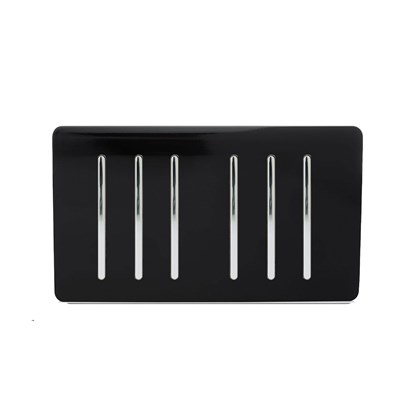 Trendi Switch 6 Gang 2 Way Double Plate Black