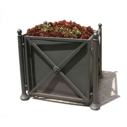 Artistic steel street planter