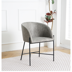 Dining Chair - Light Grey Microfiber