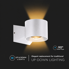 6W LED Wall Light – Warm White & White Body