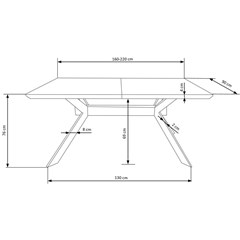 Extendable Dining Table -Natural Oak and  Black