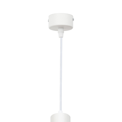 Round White GU10 Pendant Light – 29 cm Body