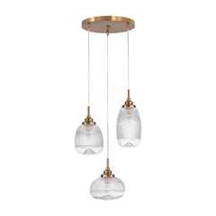 Pendant Light Clear Glass Satin Gold