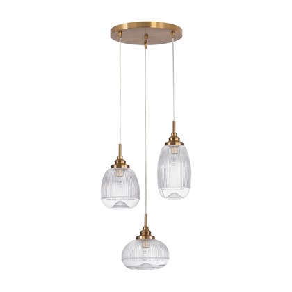 Pendant Light Clear Glass Satin Gold