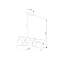 Pendant Lamp Amber 5 Panels