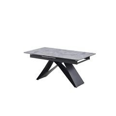 Grey and Black Extendable Dining Table