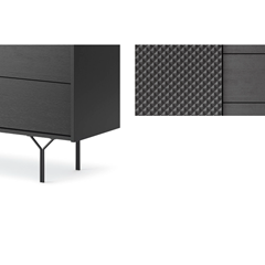 TV Cabinet 2Doors and Drawer - Black