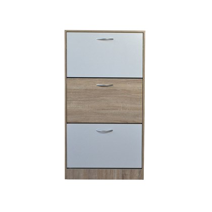 Shoe Cabinet 3 Drawers - Sonoma & White