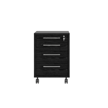 Mobile Cabinet Black Woodgrain Finish