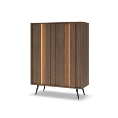 Amaro 2D Tall Chest of Drawers – Dark Wood