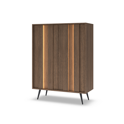 Amaro 2D Tall Chest of Drawers – Dark Wood