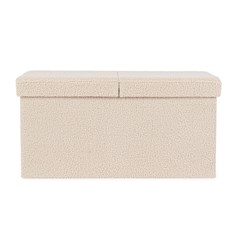 Beige Fold Store Pouf